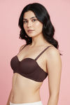 Zivame Padded Regular Wired 3/4th Coverage Strapless Bra - Shaved Chocolate — thumbnail 4